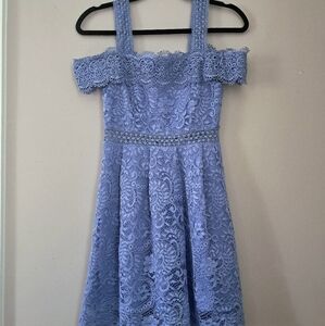 Periwinkle Women's Francesca's Crochet Lace Skater Dress